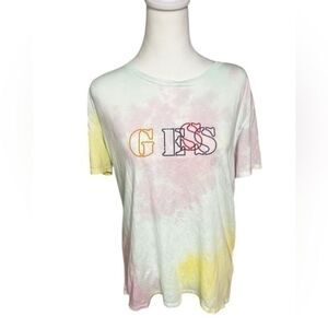 Vintage Guess Jeans Top small nwt  Tie Dye
Embroidered Logo Short Sleeve